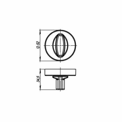 Завертка дверная сантехническая Armadillo Urban WC-BOLT BK6/URB SN-3 матовый никель